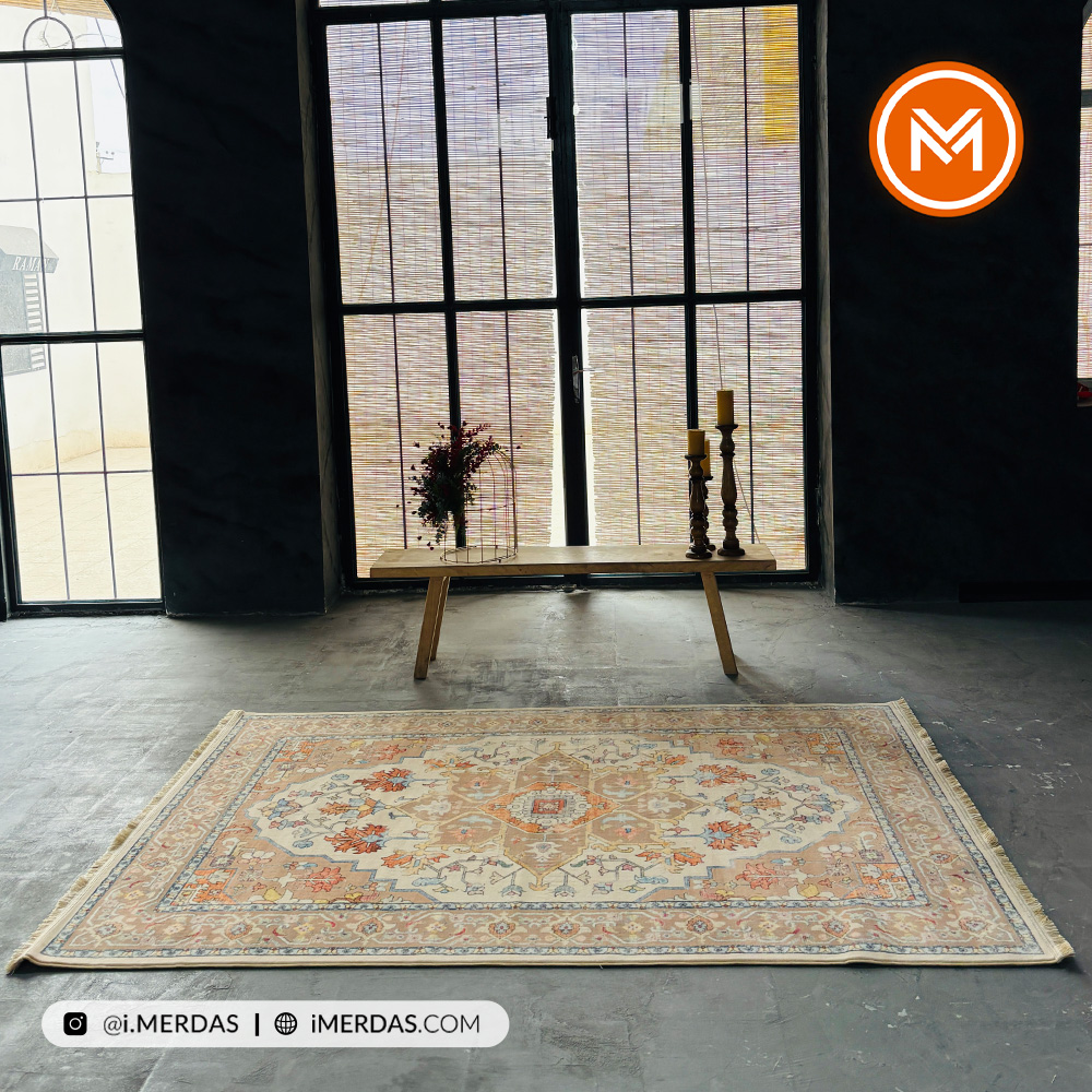 فرش کهنه نما کد 23490 زمینه تمام رنگ